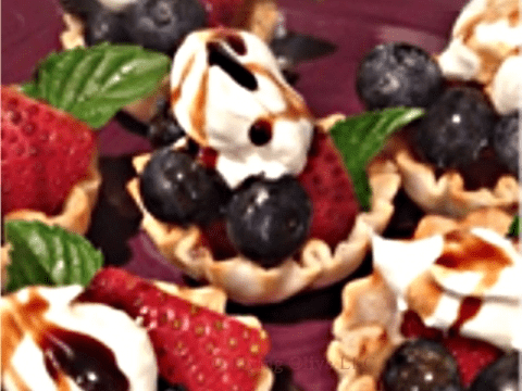 fillo fruit bites with fig balsamic